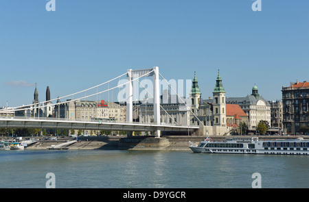 Donau-Fluss-Elisabeth-Brücke Budapest Ungarn Europa EU Stockfoto