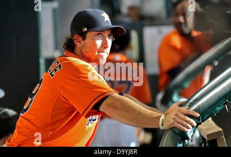 Houston, Texas, USA. 28. Juni 2013. Houston Astros Infielder Brett Wallace #29 vor dem MLB Baseball-Spiel zwischen der Houston Astros und die Los Angeles Angels von Minute Maid Park in Houston, Texas. Bildnachweis: Cal Sport Media/Alamy Live-Nachrichten Stockfoto