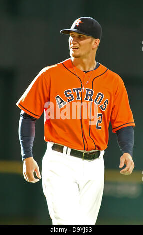 Houston, Texas, USA. 28. Juni 2013. Houston Astros Outfielder Brandon Barnes #2 vor dem MLB Baseball-Spiel zwischen der Houston Astros und die Los Angeles Angels von Minute Maid Park in Houston, Texas. Bildnachweis: Cal Sport Media/Alamy Live-Nachrichten Stockfoto