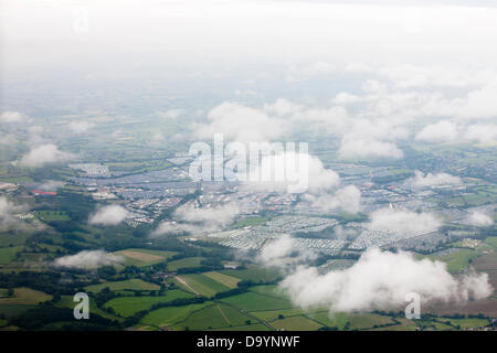 Glastonbury, Somerset, UK. 28. Juni 2013. Glastonbury 2013 Luftaufnahme des Standortes Credit: Dom Mowbray/Alamy Live News Stockfoto