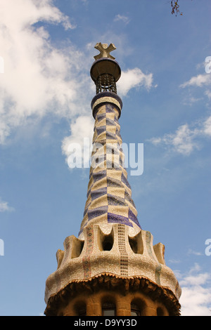Pavillon-Park Güell, Gaudi. Barcelona Stockfoto