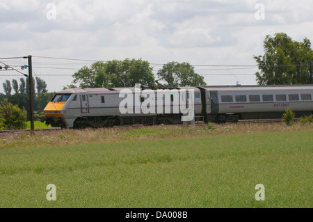 West Coast Main Line Ryther und Kirche Fenton, Yorkshire Stockfoto