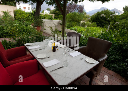 iCi Restaurant, Le Quartier Francais, Franschhoek, Südafrika Stockfoto