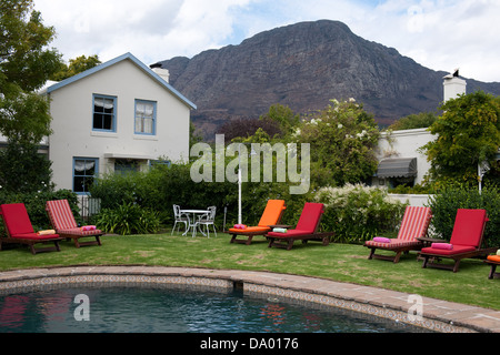 Schwimmbad, Le Quartier Francais, Franschhoek, Südafrika Stockfoto