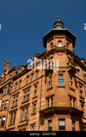 Ecke Sandsteinbau in Glasgow, Schottland Stockfoto