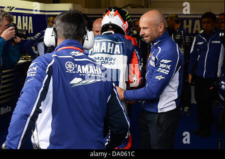 Assen, Niederlande. 29. Juni 2013.  Jorge Lorenzo (Yamaha Factory Racing) vor dem Rennen in ASSEN TT Circuit. Bildnachweis: Gaetano Piazzolla/Alamy Live-Nachrichten Stockfoto