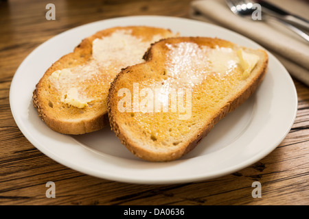 Weiß mit Butter Toast. Stockfoto