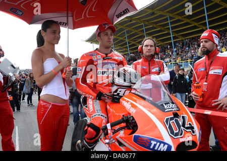 Assen, Niederlande. 29. Juni 2013.  Andrea Dovizioso (Ducati Team) auf die Rasterlinie auf TT ASSEN Rennstrecke. Bildnachweis: Gaetano Piazzolla/Alamy Live-Nachrichten Stockfoto