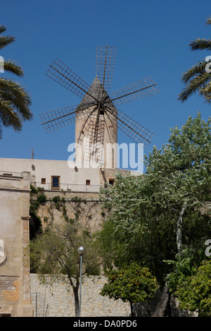 alte Windmühle, Palma De Mallorca, Mallorca, Spanien Stockfoto