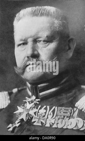 Paul von Hindenberg (1847-1934) war ein deutscher Feldmarschall und Präsident. Stockfoto