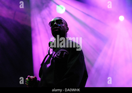 BARCELONA - 25 Mai: Wu-Tang Clan Band führt auf Heineken Primavera Sound Festival 2013 am 25. Mai 2013 in Barcelona, Spanien. Stockfoto