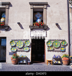 Keramik shop Orvieto Umbrien Italien Stockfoto