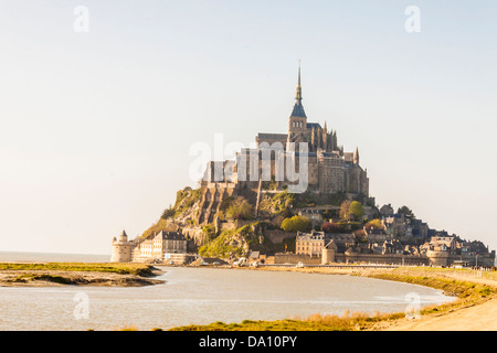 Blick auf die Unesco Beauty Place - Mont saint Michele in der Normandie, Frankreich. Stockfoto