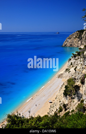 Weltberühmten Egremni Strand, Lefkada (oder "Lefkas") Insel, Griechenland, Ionisches Meer, Nordteil ("sieben Inseln") Stockfoto