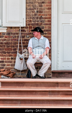 Reenactor, Colonial Williamsburg, Virginia Stockfoto