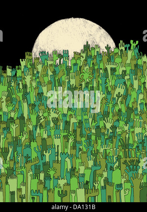 Wald von Arm bei Mondschein Stockfoto