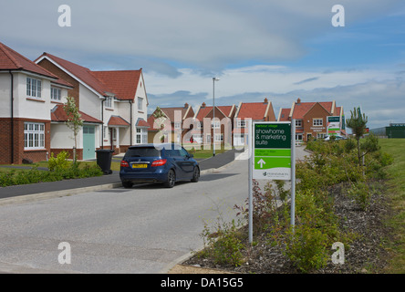 Melden Sie bei Fleetwood Harbour Village, eine neue Wohnsiedlung, Fleetwood, Lancashire UK Stockfoto