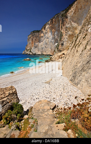 Erimitis Strand, Paxos ("Paxi") Insel, Griechenland, Ionisches Meer, Nordteil ("sieben Inseln"). Stockfoto