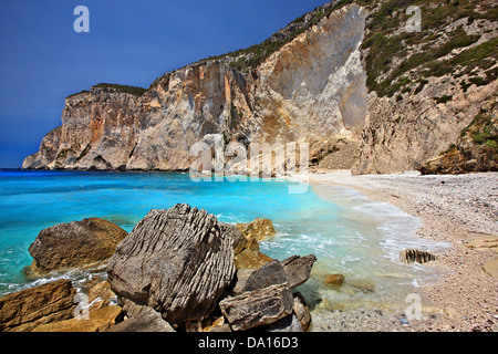 Erimitis Strand, Paxos ("Paxi") Insel, Griechenland, Ionisches Meer, Nordteil ("sieben Inseln"). Stockfoto