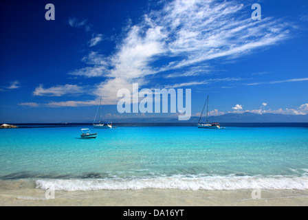 Exotische Voutoumi Strand, Antipaxos ("Antipaxi") Insel, Griechenland, Ionisches Meer, Nordteil ("sieben Inseln"). Stockfoto