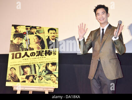 Kim Soo-Hyun, 30. Juni 2013: Tokio, Japan: koreanische Schauspieler Kim Soo Hyun den Bühne Gruß für seinen Film "The Thieves" in Tokio, Japan, am 30. Juni 2013 besucht. Stockfoto