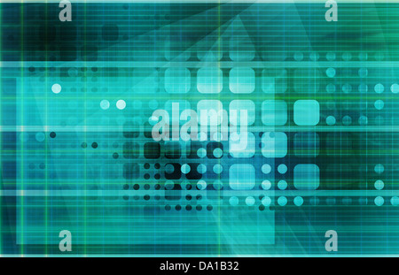 Datennetz auf ein Firmensystem als Kunst Stockfoto