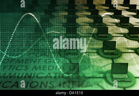 Datennetz auf ein Firmensystem als Kunst Stockfoto