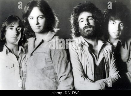 10cc Promo-Foto von UK-Rock-Gruppe über 1974. Aus l: Lol Creme, Eric Stewart, Kevin Godley, Graham Gouldman Stockfoto