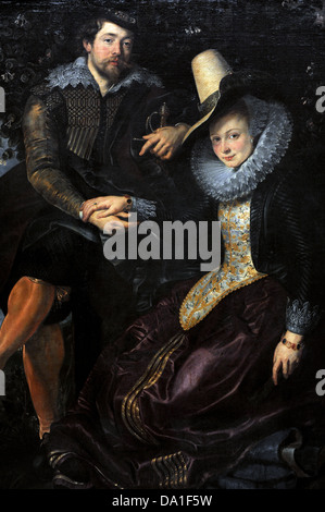 Rubens (1577-1640). Flämischer Maler. Selbstbildnis mit seiner Frau Isabella Brandt in die Honeysuckle Bower, ca.1609. Stockfoto