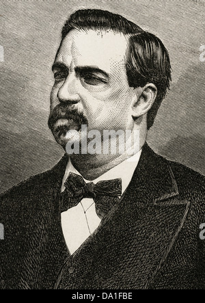 Antonio Canovas delCastillo (1828-1897). Spanischer Politiker. Gravur in der spanischen und amerikanischen Abbildung, 1872. Stockfoto