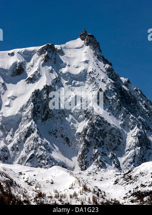 Aiguille du Midi (3.842 m) Chamonix du Mont Blanc, Frankreich Stockfoto