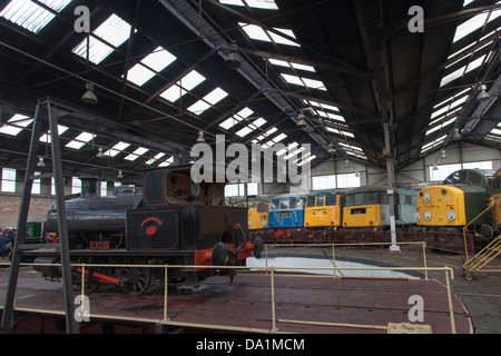 Offenen Sie Tag der Tür am Barrow Hill Roundhouse in der Nähe von Staveley, Chesterfield. Stockfoto