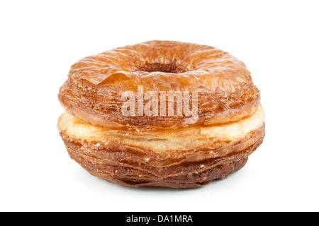 Leckeren Croissant und Donut-Mischung isoliert auf weiss Stockfoto