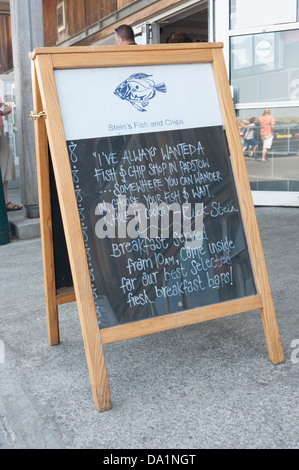 Rick Steins Fish &amp; Chips-shop Padstow Cornwall UK Stockfoto