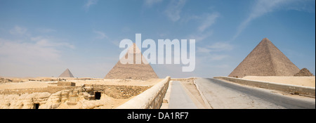 Großen Pyramiden in Gizeh-Tal, Kairo, Ägypten Stockfoto