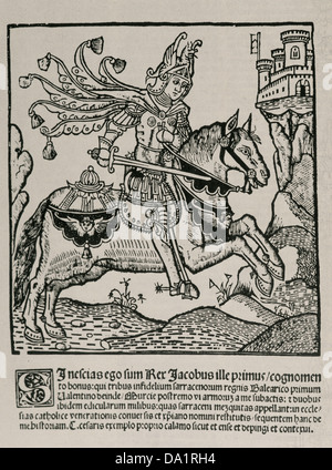 James i. der Eroberer (1208 –1276) König von Aragon. Gravur. Stockfoto