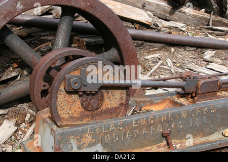 Verlassene Bergbaumaschinen, Glacier National Park, Montana, Vereinigte Staaten von Amerika Stockfoto