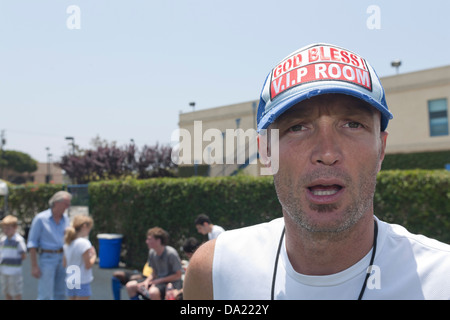 SANTA MONICA, CA-25 APRIL: Frank LeBoeuf coacht Hollywood United Fußball-Nationalmannschaft in Santa Monica, Kalifornien, am 25. April 2007. Stockfoto