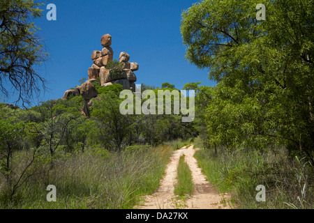 Mutter und Kind Felsformation, Matobo National Park, Matobo Hills World Heritage Site, in der Nähe von Bulawayo, Simbabwe, Afrika Stockfoto