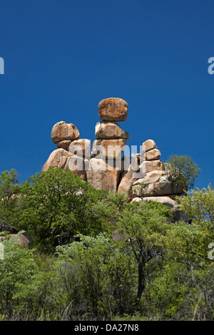 Mutter und Kind Felsformation, Matobo National Park, Matobo Hills World Heritage Site, in der Nähe von Bulawayo, Simbabwe, Afrika Stockfoto