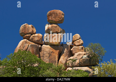 Mutter und Kind Felsformation, Matobo National Park, Matobo Hills World Heritage Site, in der Nähe von Bulawayo, Simbabwe, Afrika Stockfoto