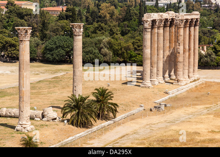 Tempel des Olympischen Zeus, Athen, Griechenland Stockfoto