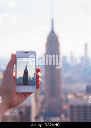 USA, Staat New York, New York City, Manhattan, touristische Aufnahme des Empire State Building Stockfoto