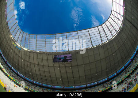 Estadio Castelao, 27. Juni 2013 - Fußball / Fußball: Geral Blick auf eine Kamera, die als Teil der Hawk-Eye Torlinien Technologie, während des FIFA Confederations Cup Brasilien 2013 semi-Final-Spiels zwischen Spanien verwendet wird 0(7-6) 0 Italien am Estadio Castelao in Fortaleza, Brasilien. (Foto von Maurizio Borsari/AFLO) Stockfoto