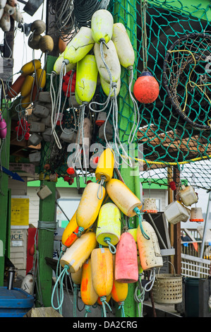 USA, Oregon, Rockaway Beach, Fischernetze Stockfoto