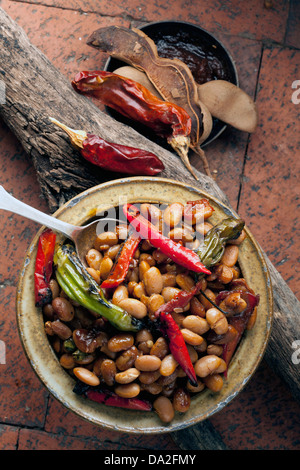 Studioaufnahme von gebackenen Bohnen Stockfoto