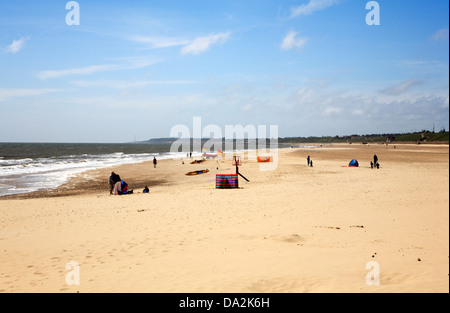 Ein Blick auf den Strand in Gorleston-on-Sea, Norfolk, England, Vereinigtes Königreich. Stockfoto