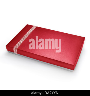 Rote Farbe Geschenkbox mit Diamanten. Clipping-pat Stockfoto