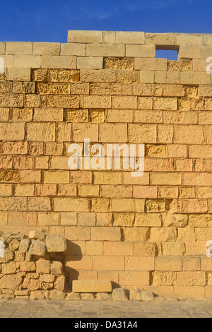 Alten verfallenen Mauer, Citadella, Victoria, Gozo, Malta. Stockfoto