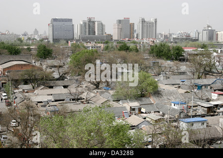 Luftaufnahme der Hutongs in Beiging, China Stockfoto